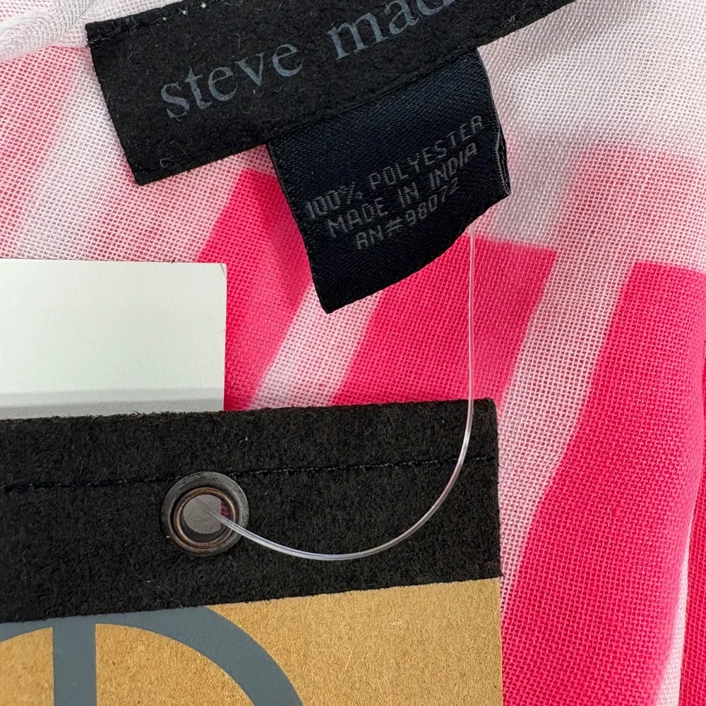 Steve Madden Pink and White Striped Oversized Scarf or Wraps - 74
